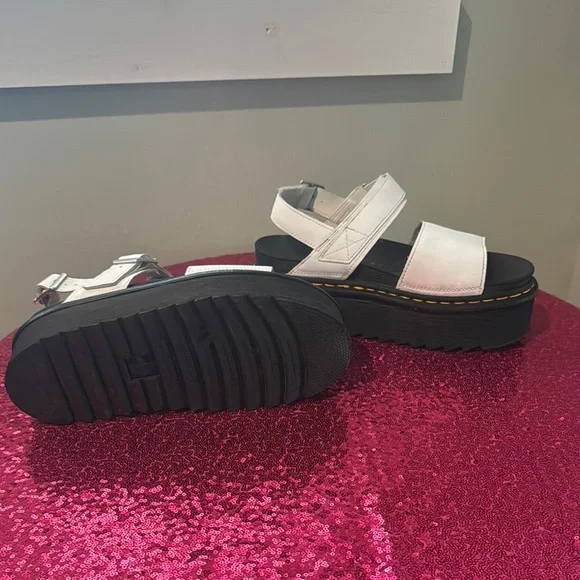 Dr. Martens Black and White Platform Sandals - Picture 4 of 8